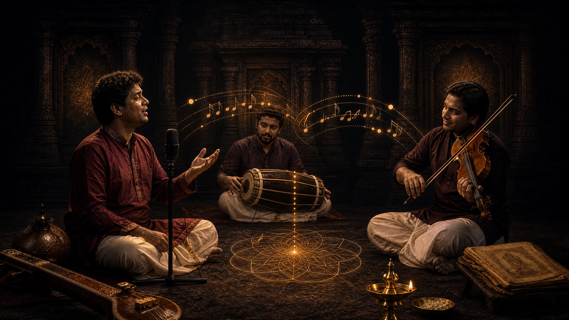 Kalpana Swaras Explained: How to Hear the Return to Tala feature image for this Carnatic music guide