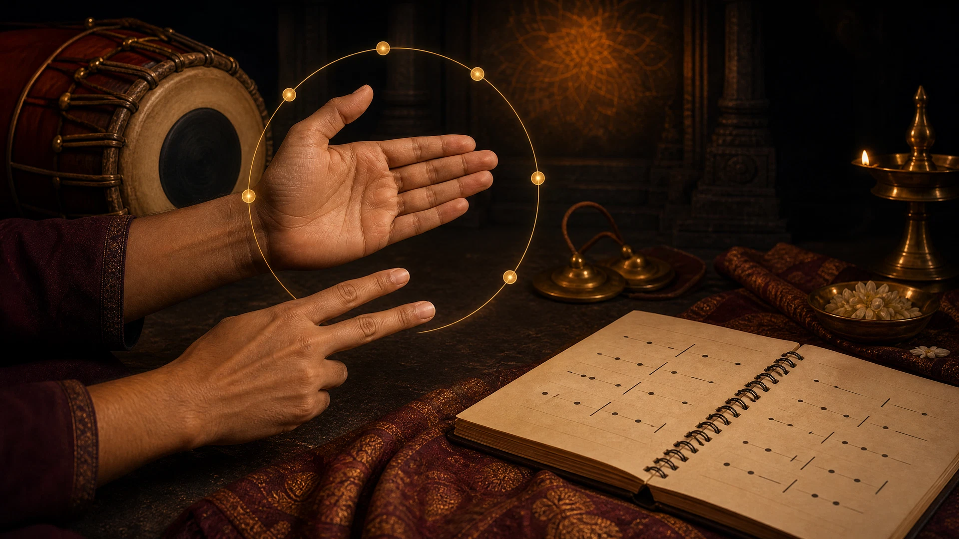 Tala Guide for Beginners: Understanding Rhythm in Carnatic Music feature image for this Carnatic music guide